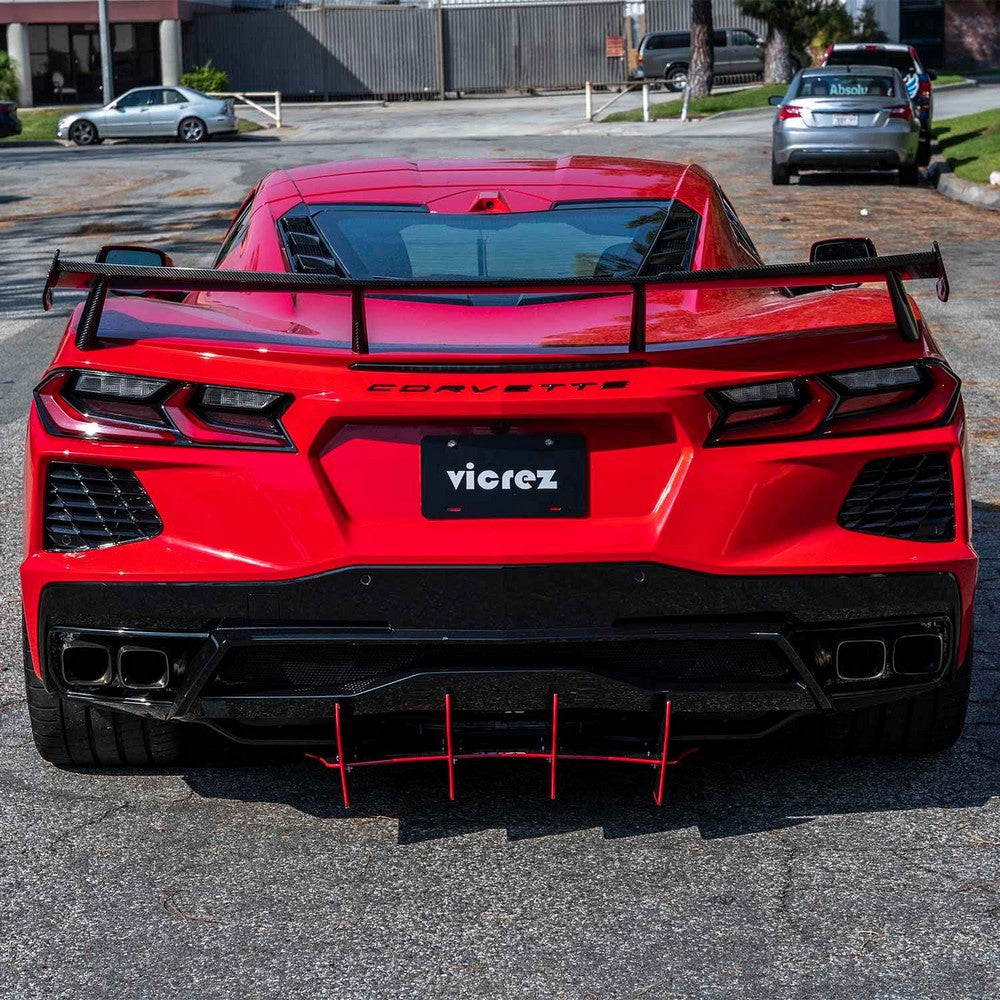 2020-2026 Chevrolet Corvette C8 High Wing Style Rear Spoiler - Vicrez Carbon Fiber