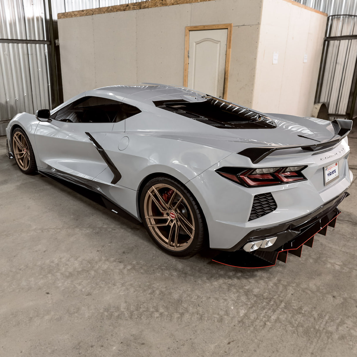 2020-2026 Chevrolet Corvette C8 R1 Style Side Skirt Splitters - Vicrez