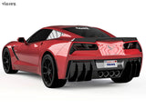 2014-2019 Chevrolet Corvette C7 Centa Style Rear Diffuser Add-on Fins - Vicrez