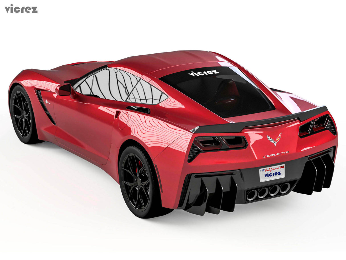 2014-2019 Chevrolet Corvette C7 Centa Style Rear Diffuser Add-on Fins - Vicrez