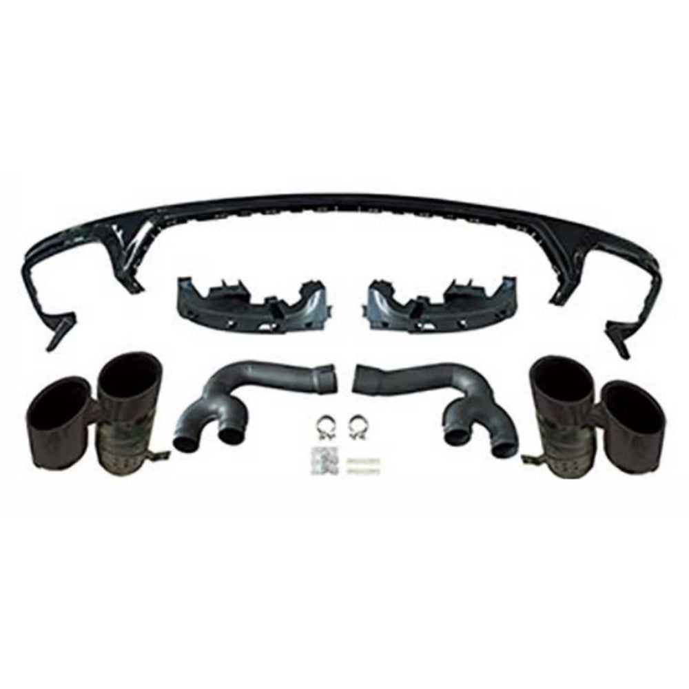 2019-2023 Audi Q8 SQ8 Style Rear Diffuser with Black Tips - Vicrez