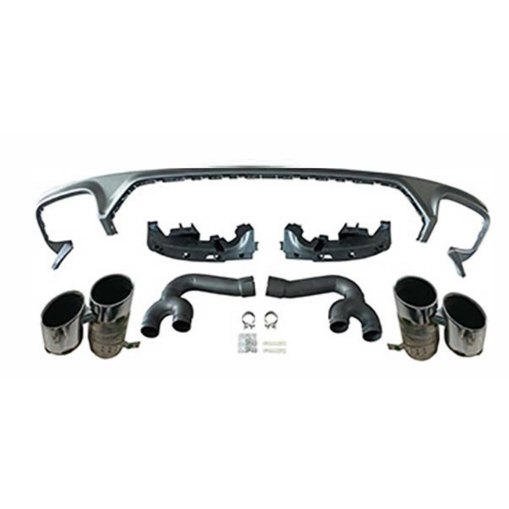 2019-2023 Audi Q8 SQ8 Style Rear Diffuser w/ Silver Tips - Vicrez