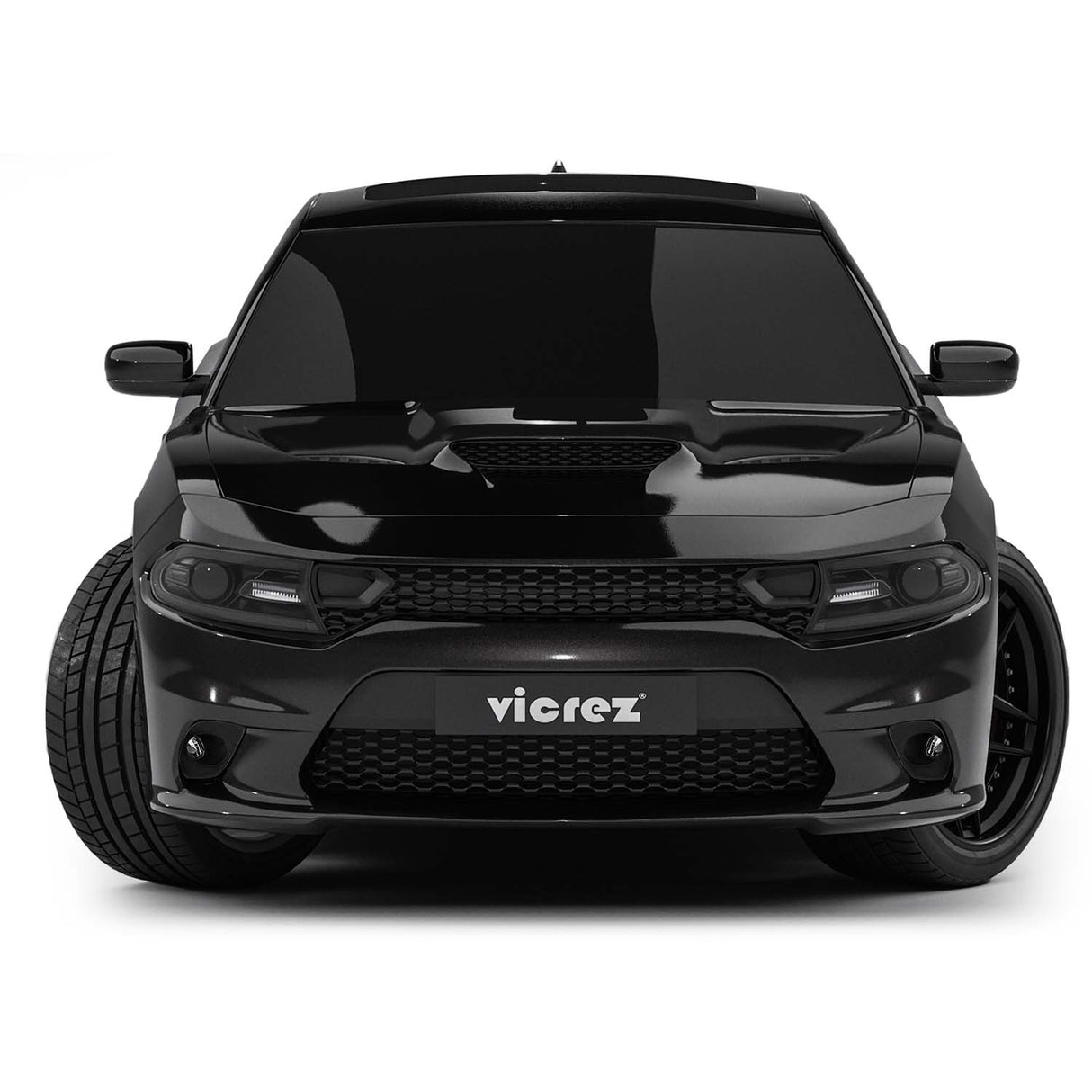 2015-2023 Dodge Charger Hellcat Style Hood w/ Air Vent Scoop - Vicrez