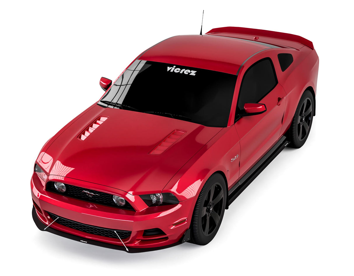 2005-2014 Ford Mustang V1R Style Side Skirt Splitters - Vicrez