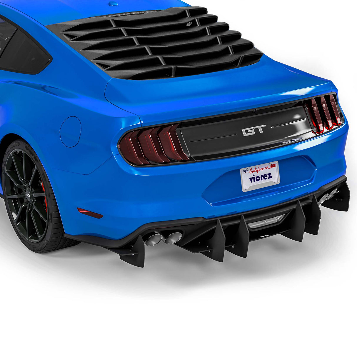 2015-2023 Ford Mustang V2R Style Rear Window Louvers - Vicrez