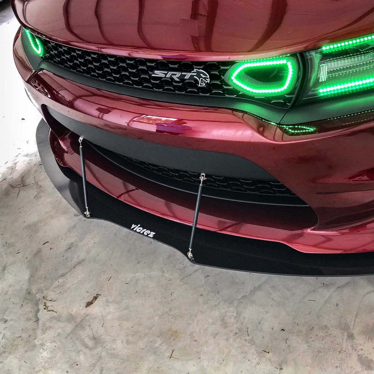 2015-2023 Dodge Charger V3R Style Front Bumper Lip Splitter - Vicrez