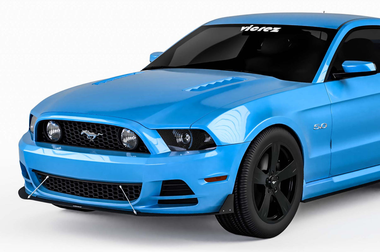 2010-2014 Ford Mustang V3R Style Front Bumper Lip Splitter - Vicrez