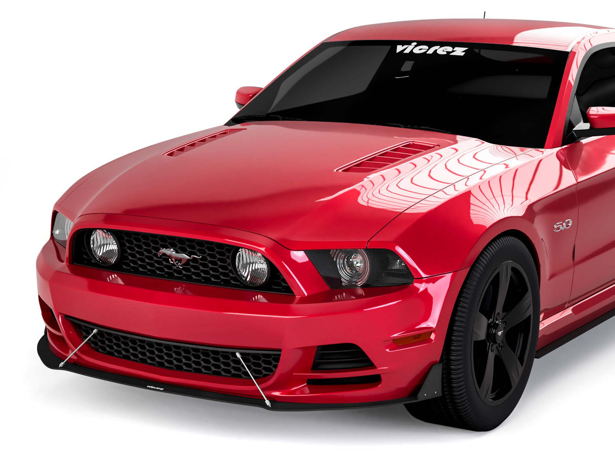 2010-2014 Ford Mustang V3R Style Front Bumper Lip Splitter - Vicrez