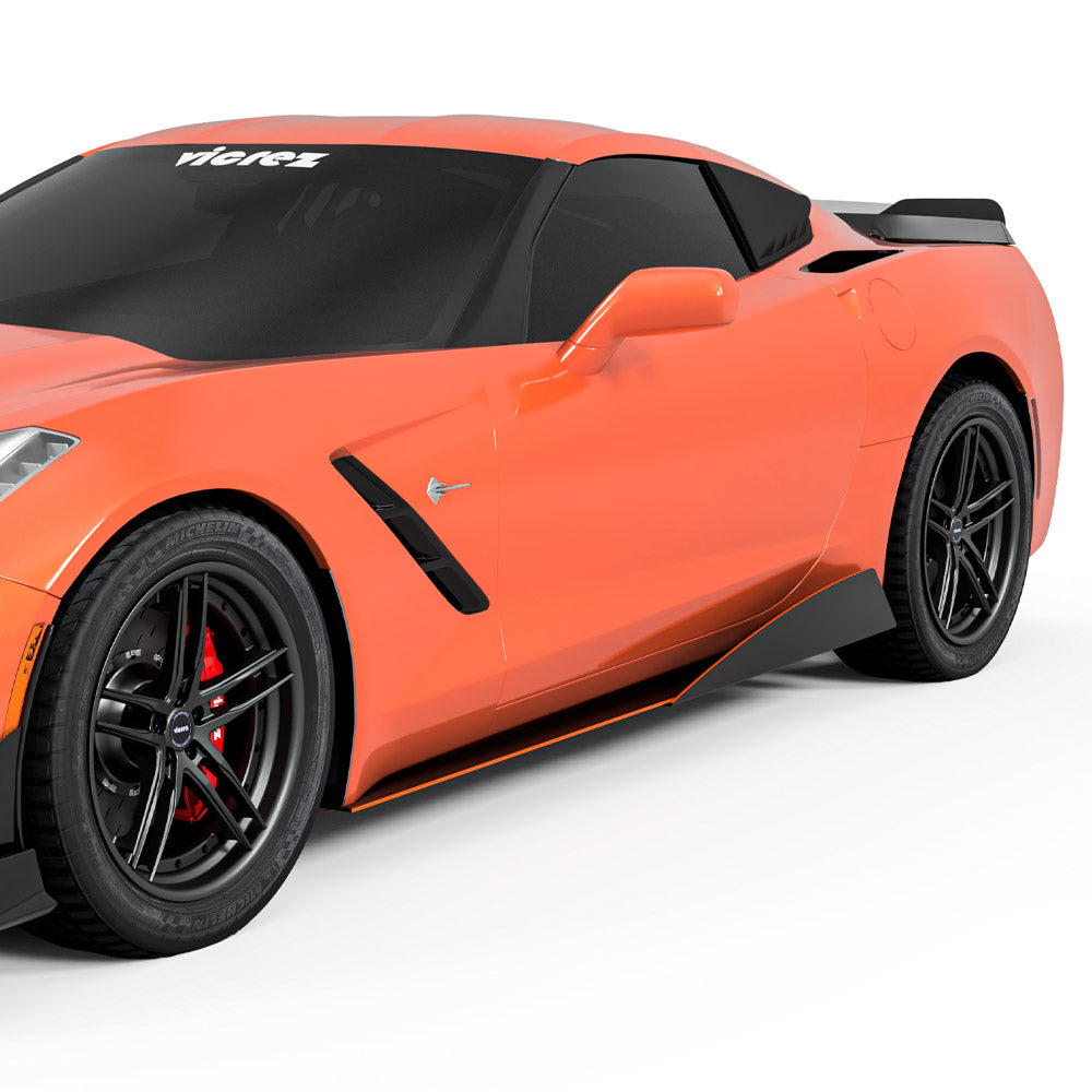 2017-2019 Chevrolet Corvette C7 V5R Style Side Splitters - Vicrez