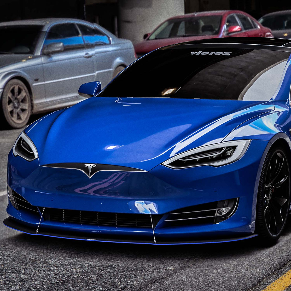 2015-2023 Tesla Model S VR1 Style Front Splitter - Vicrez