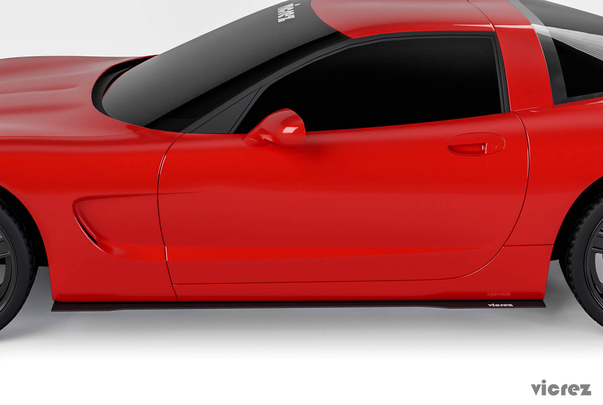 1997-2004 Chevrolet Corvette C5 VZ Style Side Skirt Splitters - Vicrez