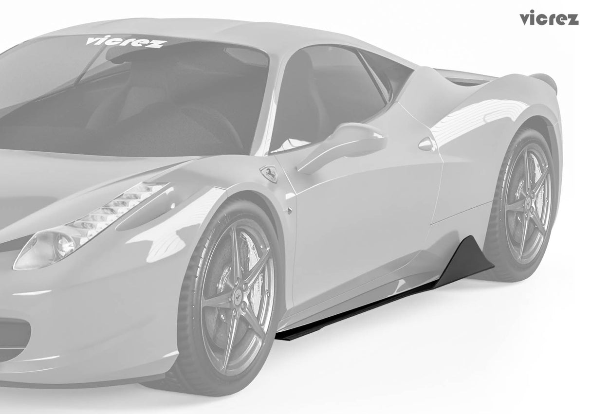 2009-2015 Ferrari 458 VZ Style Side Skirt Splitters - Vicrez