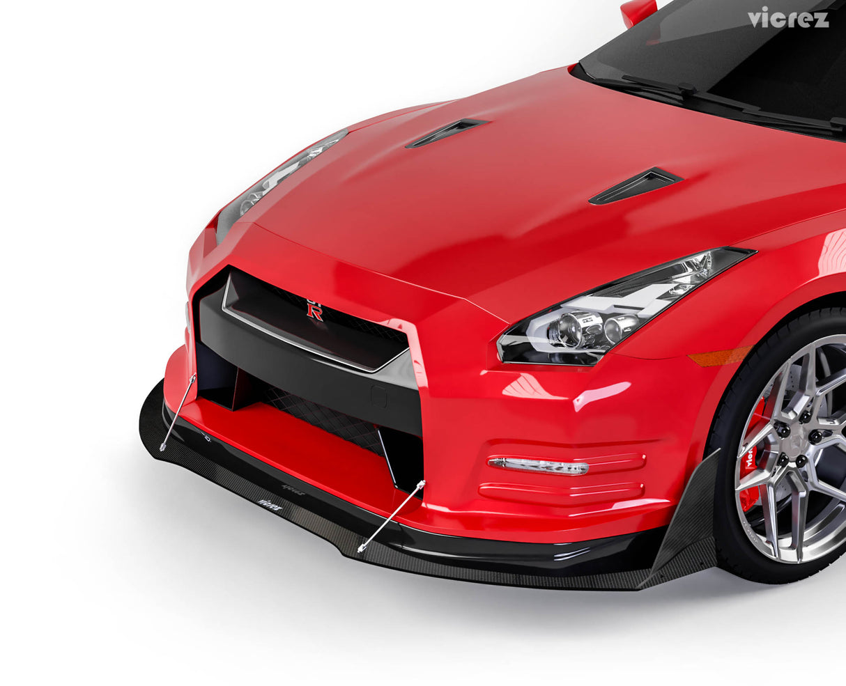 2007-2016 Nissan GTR VZ3 Style Front Bumper Lip Splitter - Vicrez