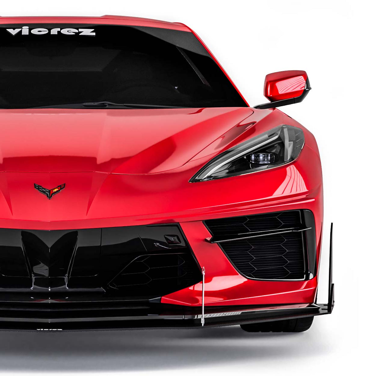 2020-2026 Chevrolet Corvette C8 VZR1 Style Front Bumper Lip Splitter - Vicrez