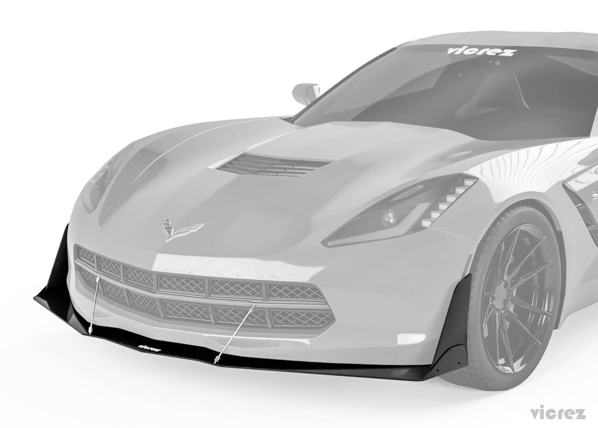 2014-2019 Chevrolet Corvette C7 VZR1 Style Front Bumper Splitter - Vicrez