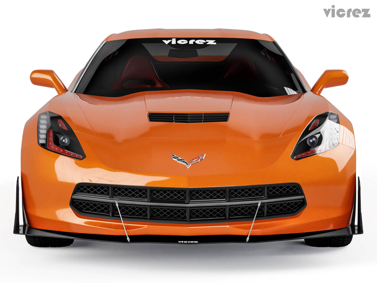 2014-2019 Chevrolet Corvette C7 VZR1 Style Front Bumper Splitter - Vicrez