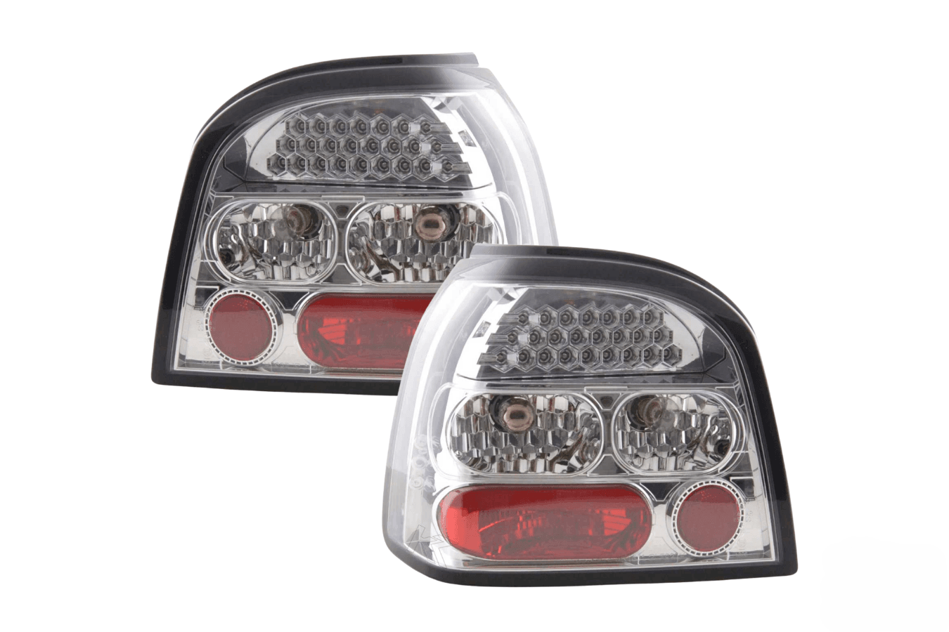 Volkswagen Golf 3 1HXO Chrome Clear LED Taillights Set (1992 - 1997) - K2 Industries