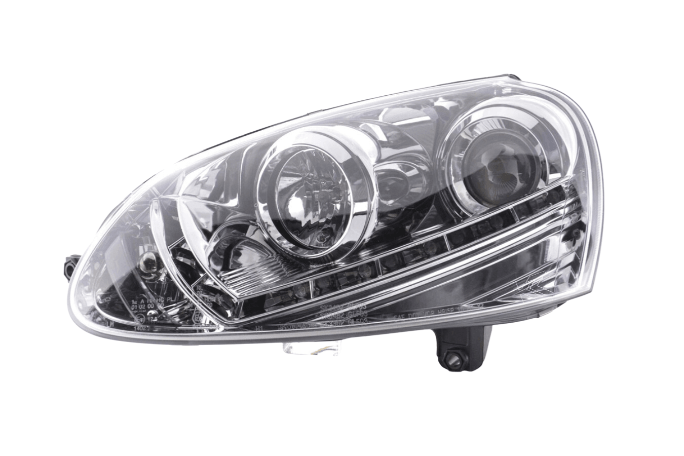 Volkswagen Golf 5 Chrome LED Headlights with Daytime Running Lights (2003 - 2008) - K2 Industries