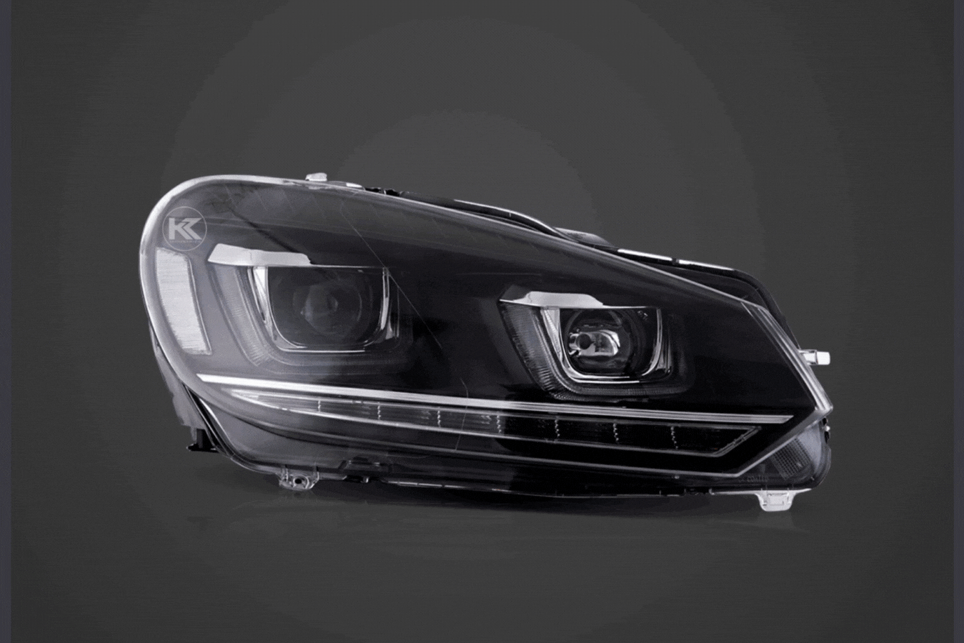 Volkswagen Golf 6 MK6 Black Demon Eyes Projector Headlight (2008 - 2014) - K2 Industries