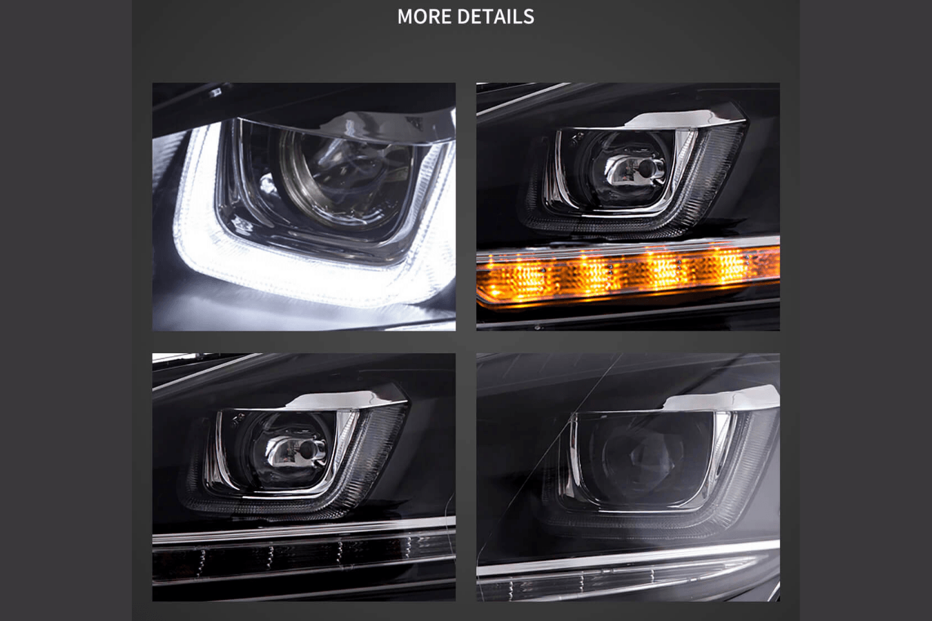 Volkswagen Golf 6 MK6 Black Demon Eyes Projector Headlight (2008 - 2014) - K2 Industries