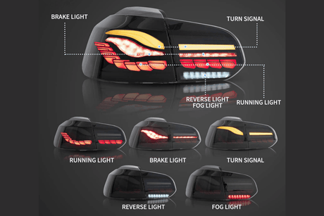 Volkswagen Golf MK6 Smoke and Red Dynamic Lighting OLED Taillights (2008 - 2014) - K2 Industries
