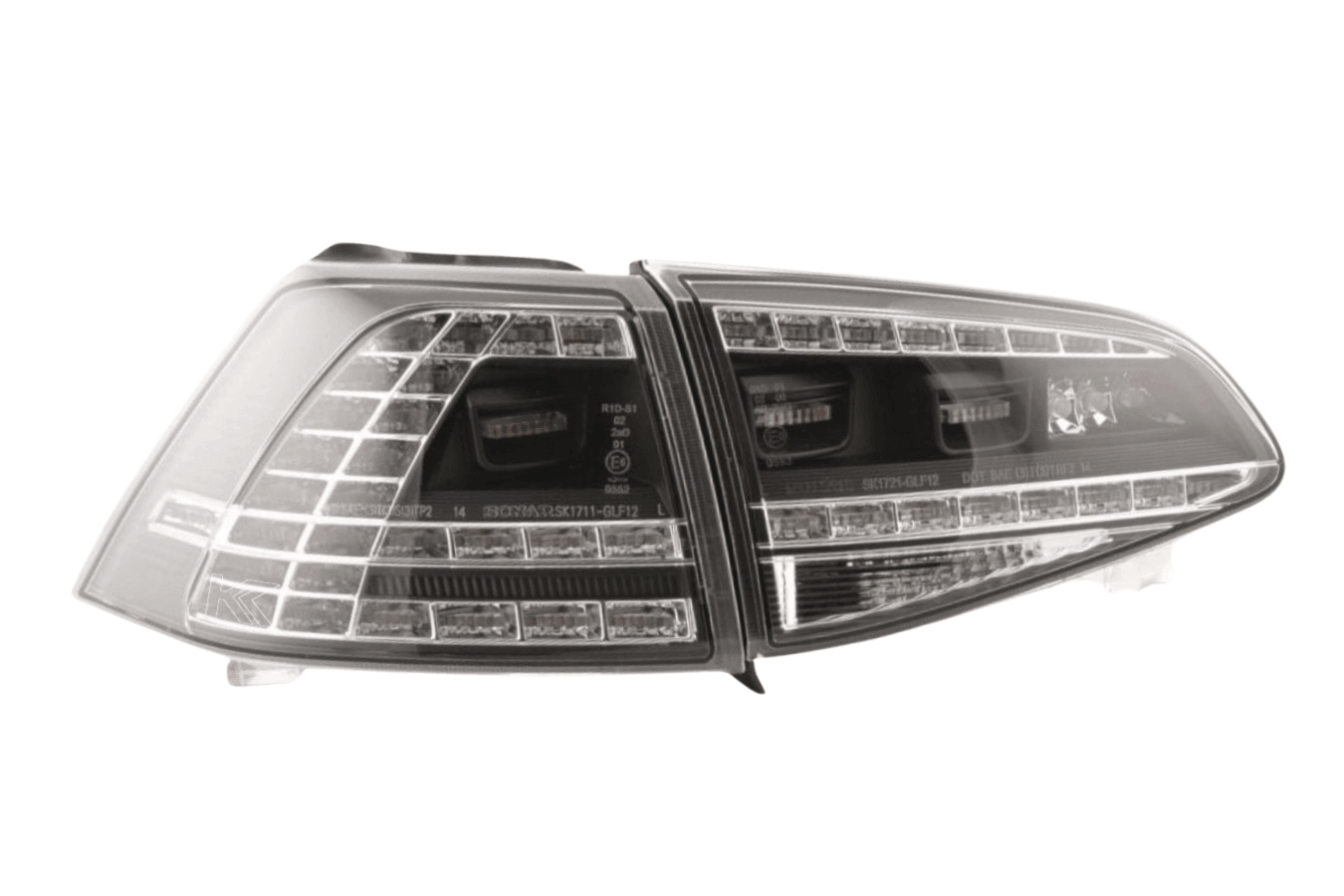 Volkswagen MK7 Golf/GTI/R - Clear/Black LED Tail Lights for Halogen Models (12-17) - K2 Industries