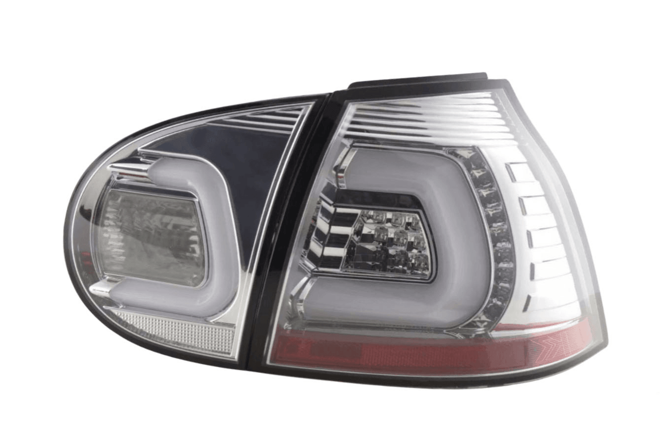 VW Golf 5 Mk5 Chrome Clear LED Tail Lights (2003-2008) - K2 Industries