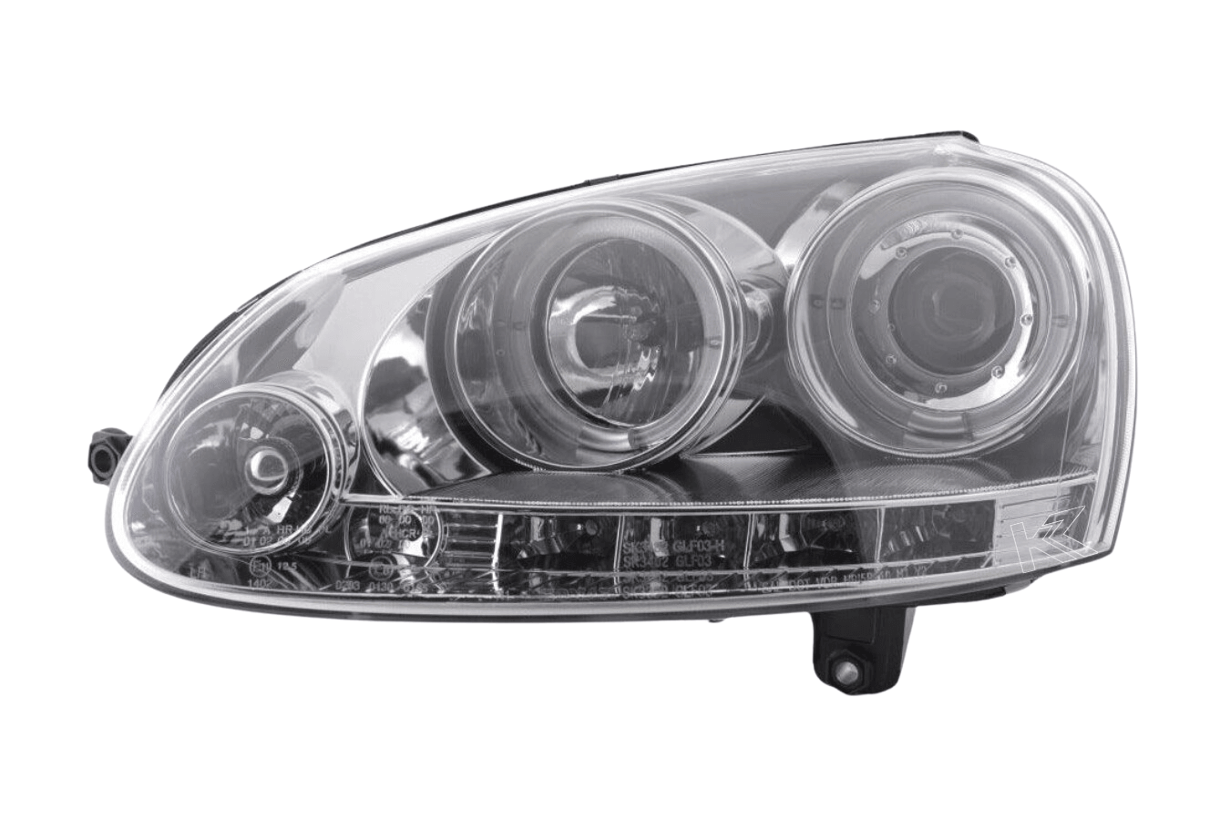 VW Golf 5 (Mk5) Chrome LED Angel Eye Headlights - (2003-2008) - K2 Industries