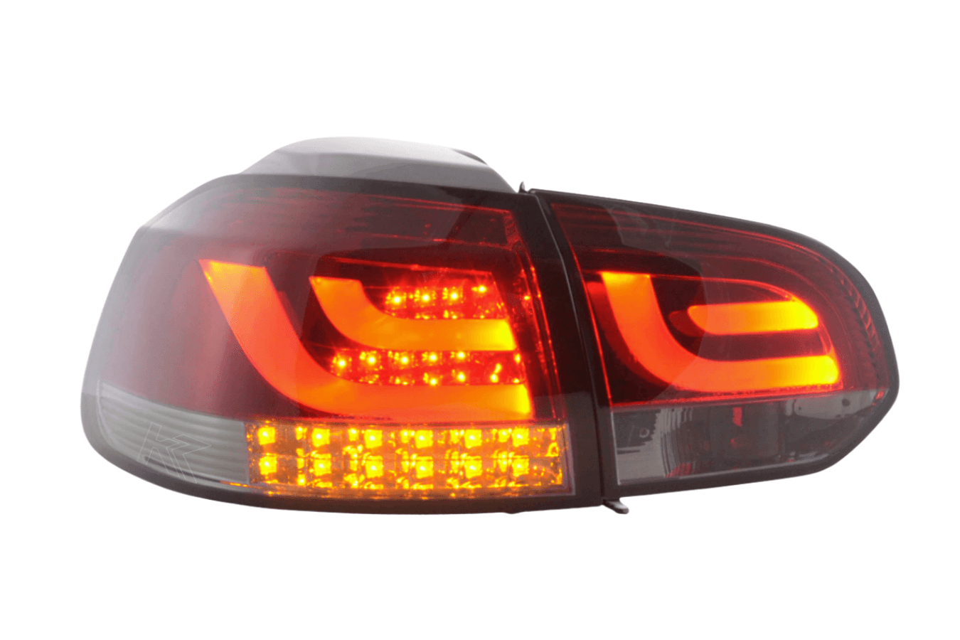 VW Golf Mk6 GTI LED Bar Red/Smoked Tail Lights V1 LED Indicators (2008-2014) - K2 Industries