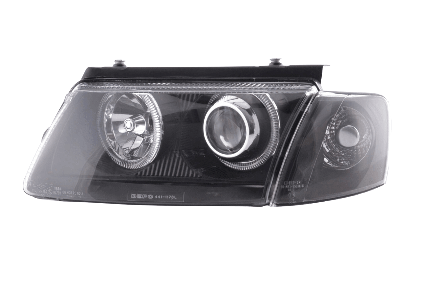VW Passat B5 3B Black Angel Eyes Headlights (1997-2000) - K2 Industries
