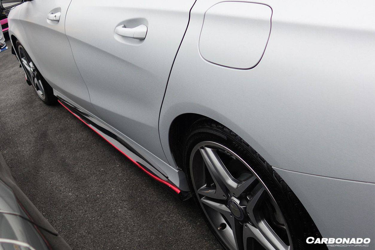 2014-2016 Mercedes Benz W117 CLA Sport    CLA45 AMG RZS Style Side Skirts Under Board