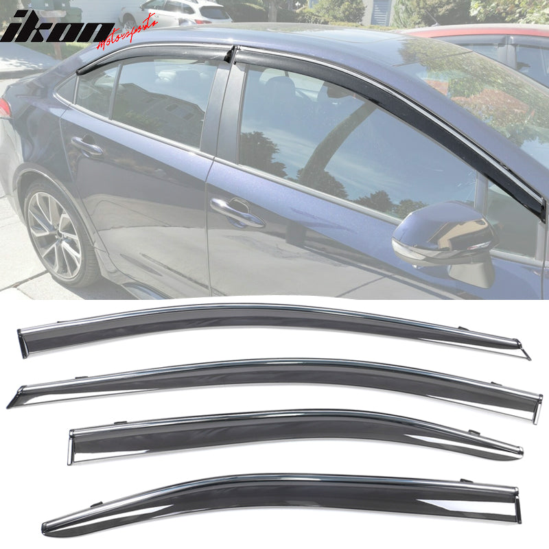 2020-2025 Toyota Corolla Sedan Window Visors Tape On Rain Guard 4PC