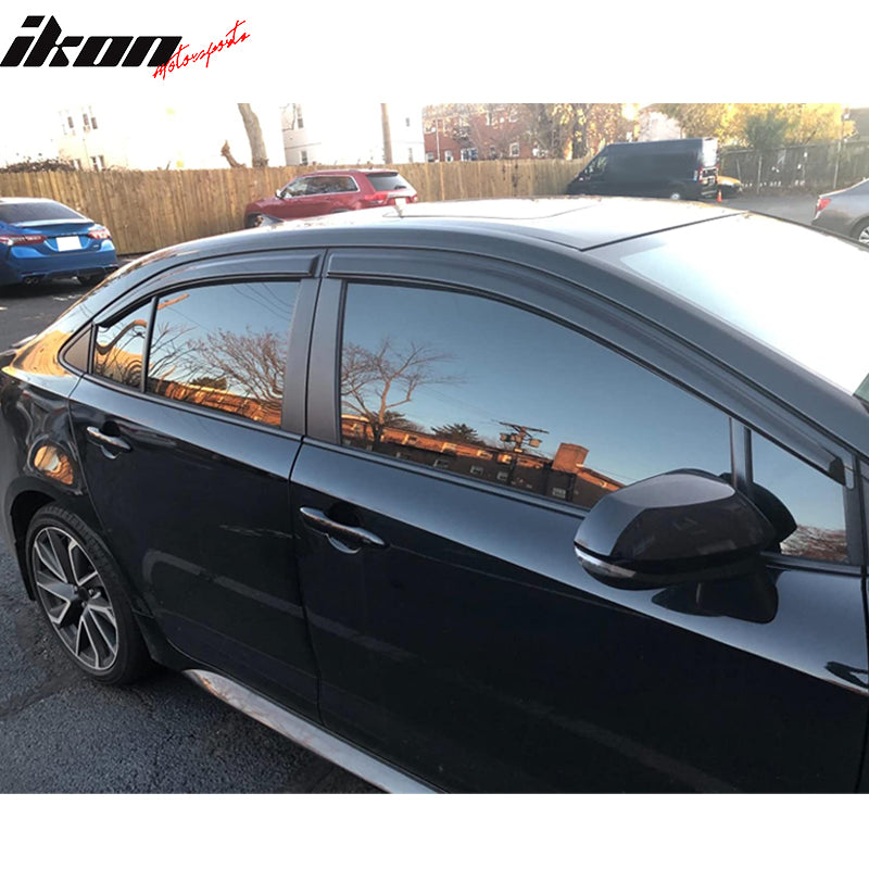 2020-2025 Toyota Corolla Sedan Window Visors Tape On Rain Guard 4PC
