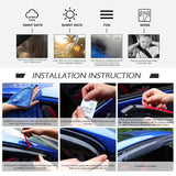 2007-2012 Hyundai Santa Fe Slim Style Smoke Visor Window Guard Acrylic