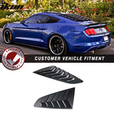 2015-2023 Ford Mustang Coupe Unpainted Rear Side Window Louver ABS