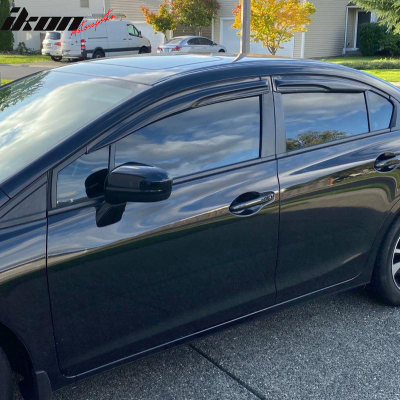 2012-2015 Honda Civic 4Door Sedan Acrylic 4PC Tape On Window Visors