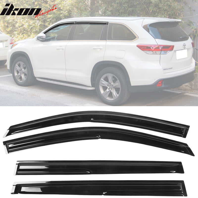 2014-2019 Toyota Highlander Acrylic 4PC Window Visors Tape On Guard