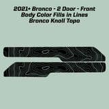 Topo Front Interior Upper Door Card Insert Overlays (Printed Series) - 2021+ Bronco 2 Door