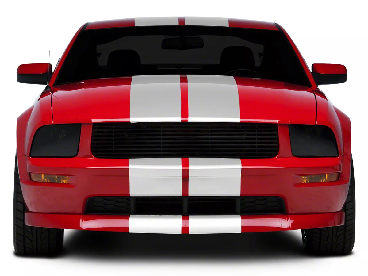 SEC10 GT500 Style Stripes; White; 10-Inch (05-14 Mustang)