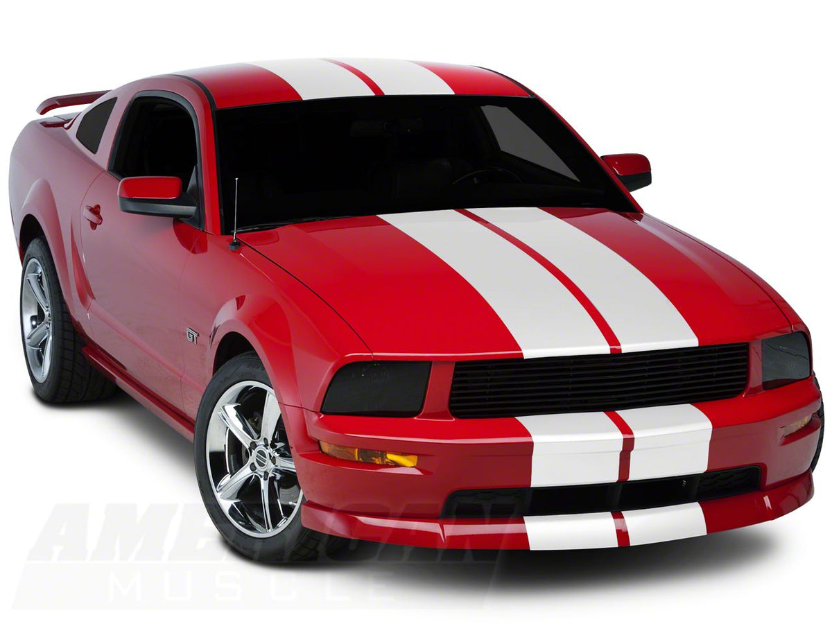 SEC10 GT500 Style Stripes; White; 10-Inch (05-14 Mustang)