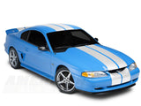 SEC10 GT500 Style Stripes; White; 10-Inch (94-04 Mustang)
