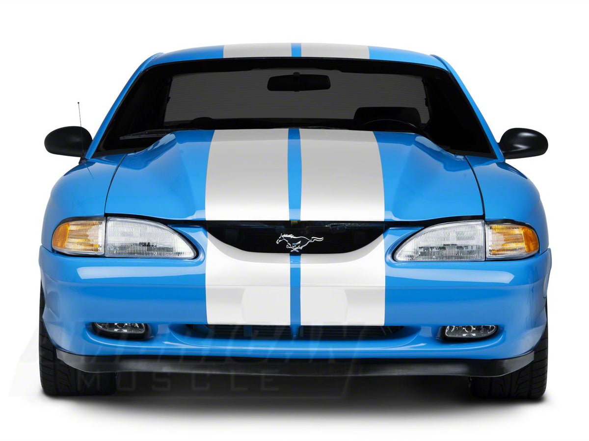 SEC10 GT500 Style Stripes; White; 10-Inch (94-04 Mustang)