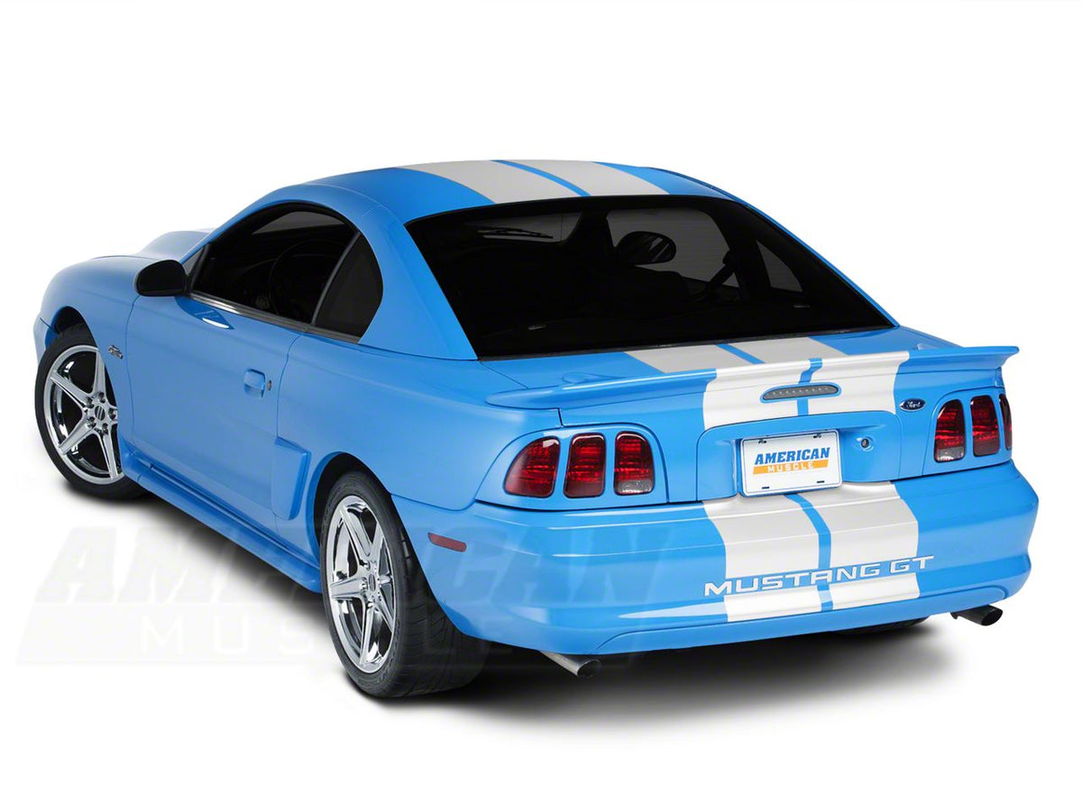 SEC10 GT500 Style Stripes; White; 10-Inch (94-04 Mustang)