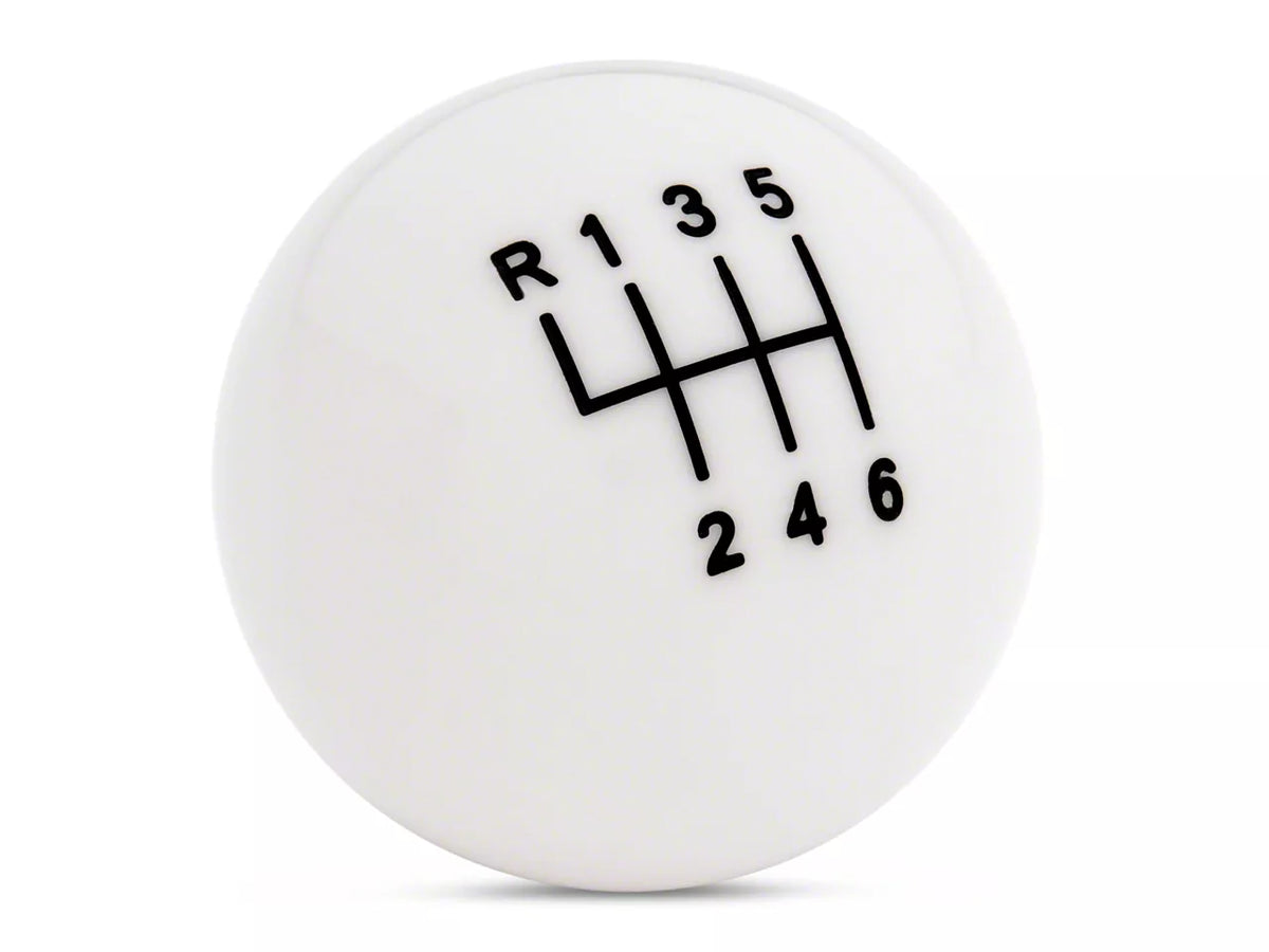 SpeedForm Modern Billet Retro Style 6-Speed Shift Knob; White (11-14 Mustang GT, V6)