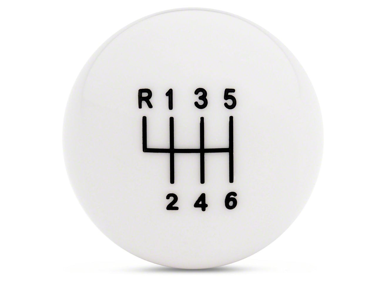 SpeedForm Modern Billet Retro Style 6-Speed Shift Knob; White (11-14 Mustang GT, V6)