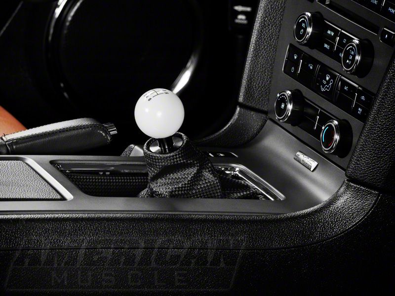SpeedForm Modern Billet Retro Style 6-Speed Shift Knob; White (11-14 Mustang GT, V6)