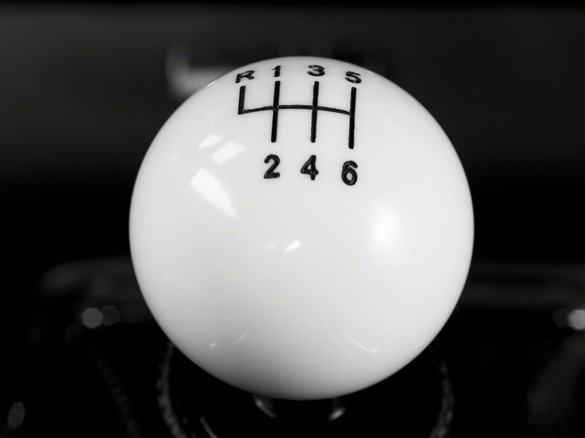 SpeedForm Modern Billet Retro Style 6-Speed Shift Knob; White (11-14 Mustang GT, V6)