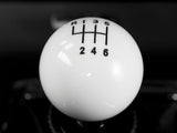 SpeedForm Modern Billet Retro Style 6-Speed Shift Knob; White (11-14 Mustang GT, V6)