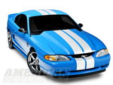 SEC10 Lemans Stripes; White; 8-Inch (94-04 Mustang)