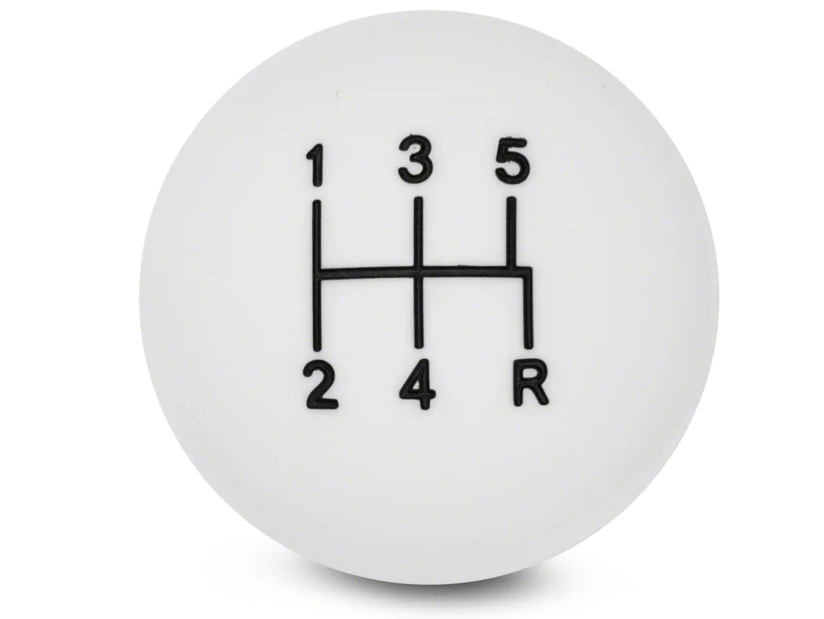 SpeedForm Modern Billet Retro Style 5-Speed Shift Knob; White (05-10 Mustang GT, V6)